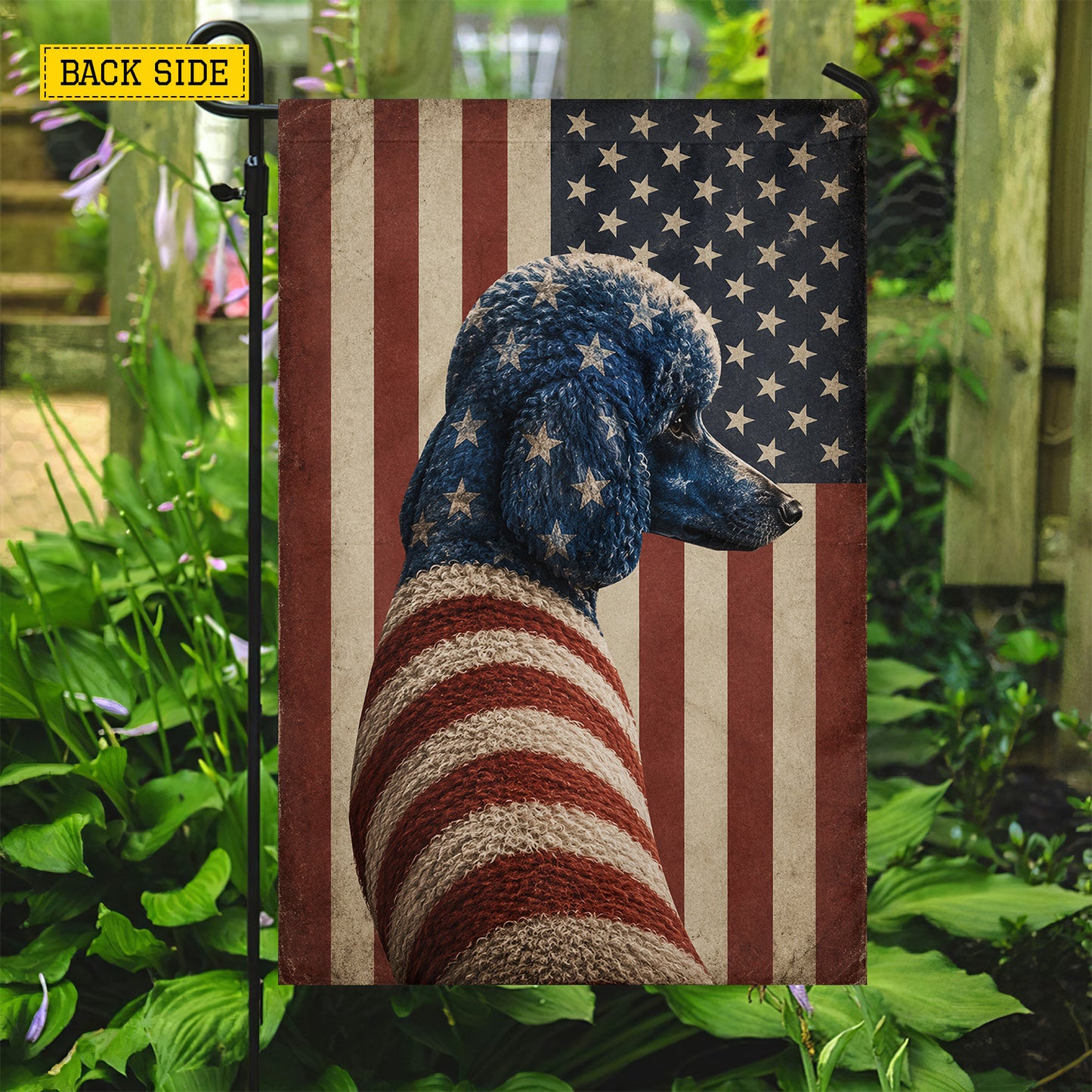 July 4th Poodle Dog USA Garden Flag & House Flag, Stars Stripes And Poodle Pride Outdoor Decor, Independence Day Yard Flag Gift For Poodle Lover