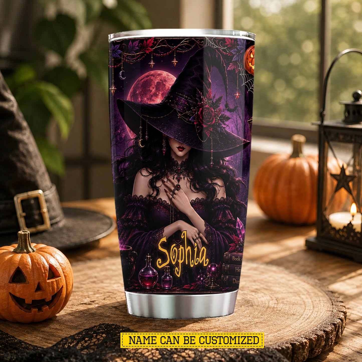 Personalized Halloween Witch Tumbler, I'm A Witch All Day, Spooky Season Stainless Steel Tumbler, Travel Mug Tumblers Gift For Witch Lover