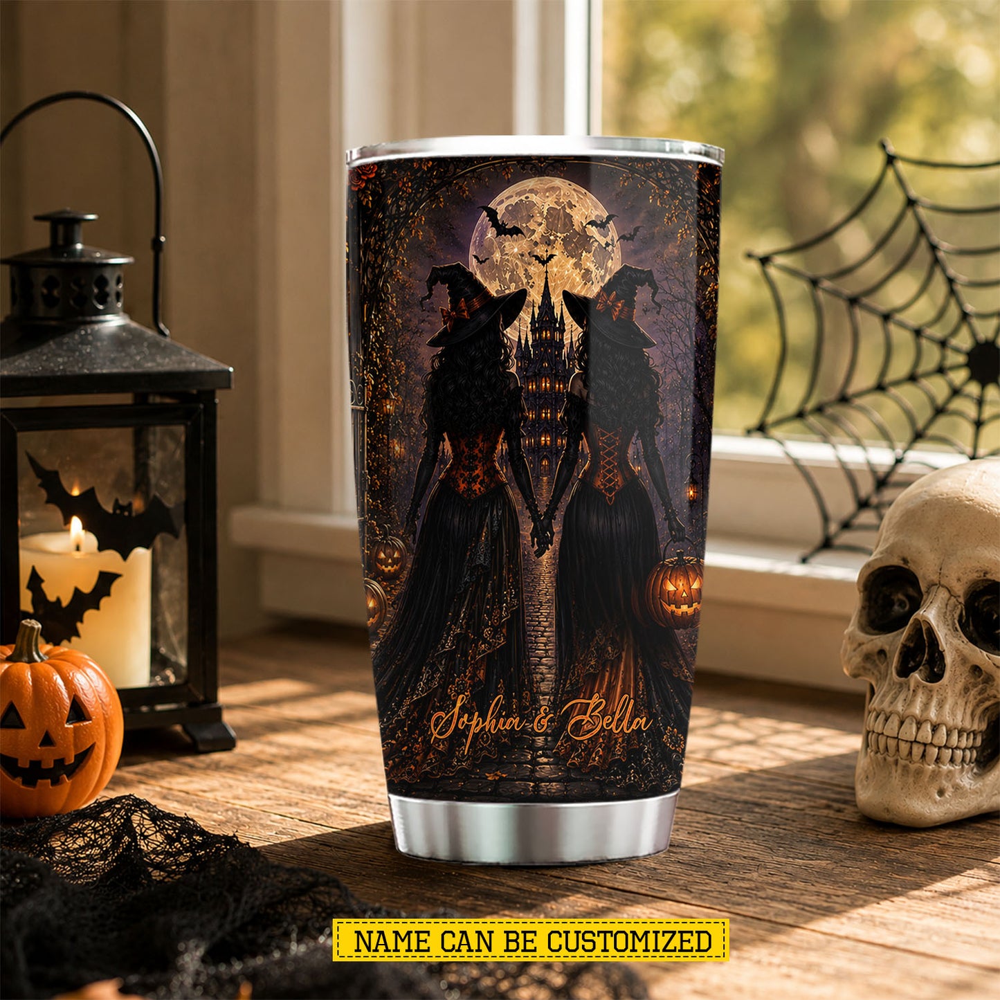 Personalized Halloween Bestie Witch Tumbler, You Are My Witch, Spooky Season Stainless Steel Tumbler, Travel Mug Tumblers Gift For Your Best Friend