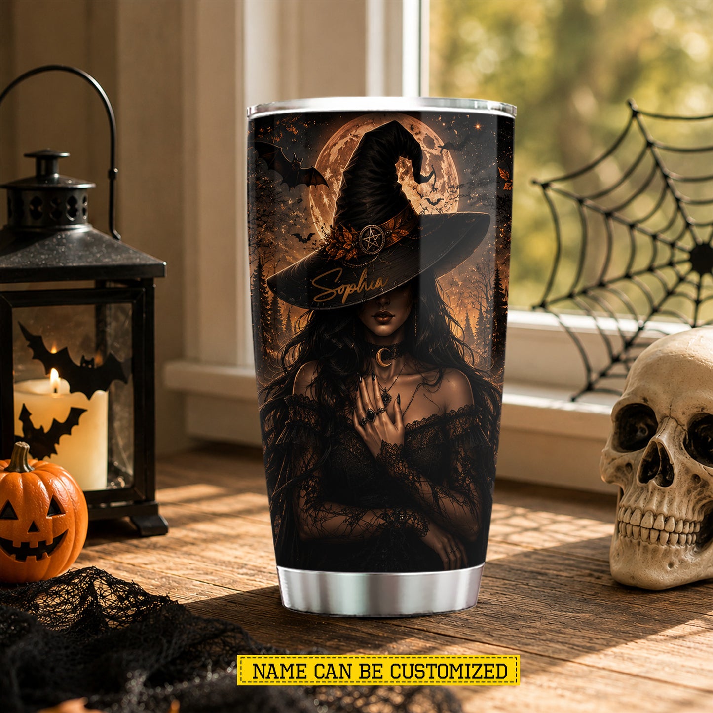 Personalized Halloween Witch Tumbler, I Am A Witch Thanks For Asking, Spooky Season Stainless Steel Tumbler, Travel Mug Tumblers Gift For Witch Lover