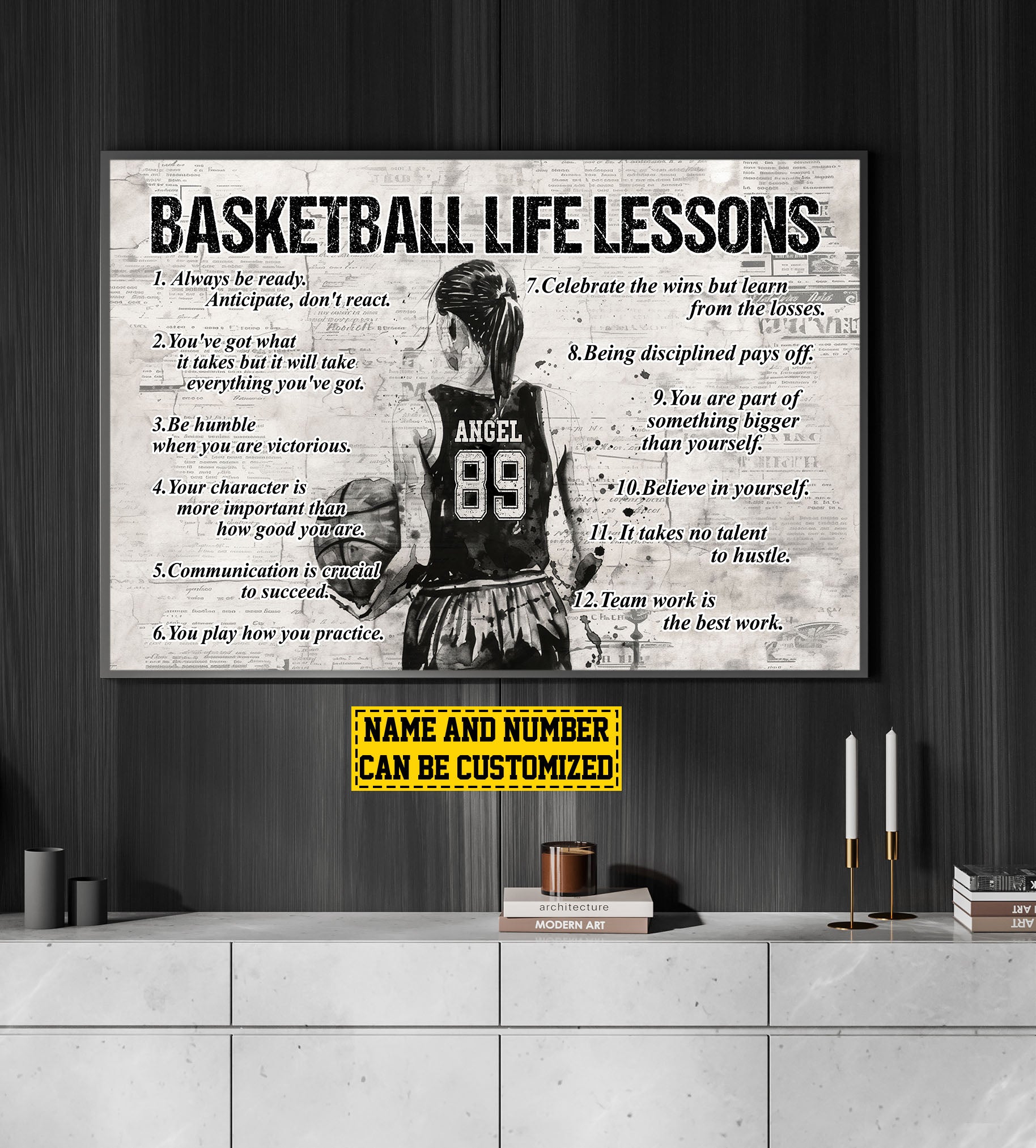 Basketball Life Lessons, Personalized Motivational Basketball Girl Can 