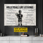 Personalized Volleyball Girl Canvas Painting For Kids - Inspiring Quotes Life Lessons Poster Gift For Young Volleyball Fans