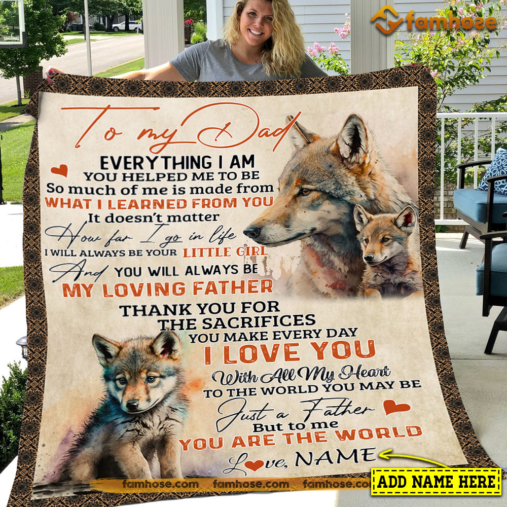 Best Wolf Mom Ever Cute Wolf Mom Fleece Blanket by EQ Designs