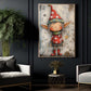 Cute Christmas Elf Canvas Painting, Festive Elf Wall Art Decor, Xmas Poster Gift For Elf Lovers