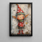 Cute Christmas Elf Canvas Painting, Festive Elf Wall Art Decor, Xmas Poster Gift For Elf Lovers