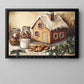 Cozy Christmas Gingerbread House Canvas Painting, Sweet Holiday Treats Kitchen Wall Art Decor, Xmas Poster Gift For Gingerbread Lovers