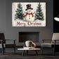 Funny Christmas Snowman Canvas Painting, Merry Christmas Wall Art Decor, Xmas Poster Gift For Snowman Lovers