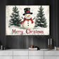 Funny Christmas Snowman Canvas Painting, Merry Christmas Wall Art Decor, Xmas Poster Gift For Snowman Lovers