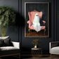 Halloween Boo Cat Canvas Painting, Haunted Chair Ghost And Cat Wall Art Decor Spooky Season Poster Gift For Cat Lovers