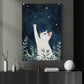 Cute Cat Canvas Painting, Paws To The Stars Wall Art Decor, Poster Gift For Cat Lovers