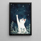 Cute Cat Canvas Painting, Paws To The Stars Wall Art Decor, Poster Gift For Cat Lovers