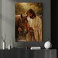 Horse & Jesus Canvas Painting, Compassion And Grace Wall Art Decor, Christian Poster Gift