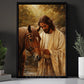 Horse & Jesus Canvas Painting, Compassion And Grace Wall Art Decor, Christian Poster Gift
