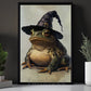 Funny Halloween Witch Frog Canvas Painting, The Littlest Swamp Witch Spooky Season Wall Art Decor, Halloween Poster Gift For Witch Lover