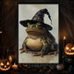 Funny Halloween Witch Frog Canvas Painting, The Littlest Swamp Witch Spooky Season Wall Art Decor, Halloween Poster Gift For Witch Lover