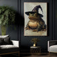 Funny Halloween Witch Frog Canvas Painting, The Littlest Swamp Witch Spooky Season Wall Art Decor, Halloween Poster Gift For Witch Lover
