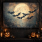 Halloween Flying Bats Canvas Painting, When The Moon Calls The Night Spooky Season Wall Art Decor, Halloween Poster Gift For Bats Lovers