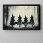 Halloween Witch Kid Canvas Painting, Sisters Of The Misty Woods Wall Art Decor, Spooky Season Poster Gift For Witch Lover