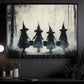 Halloween Witch Kid Canvas Painting, Sisters Of The Misty Woods Wall Art Decor, Spooky Season Poster Gift For Witch Lover