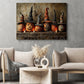 Halloween Pumpkin Witches Canvas Painting, Witchy Pumpkin Wall Art Decor, Spooky Season Poster Gift For Witch Lovers