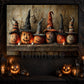 Halloween Pumpkin Witches Canvas Painting, Witchy Pumpkin Wall Art Decor, Spooky Season Poster Gift For Witch Lovers