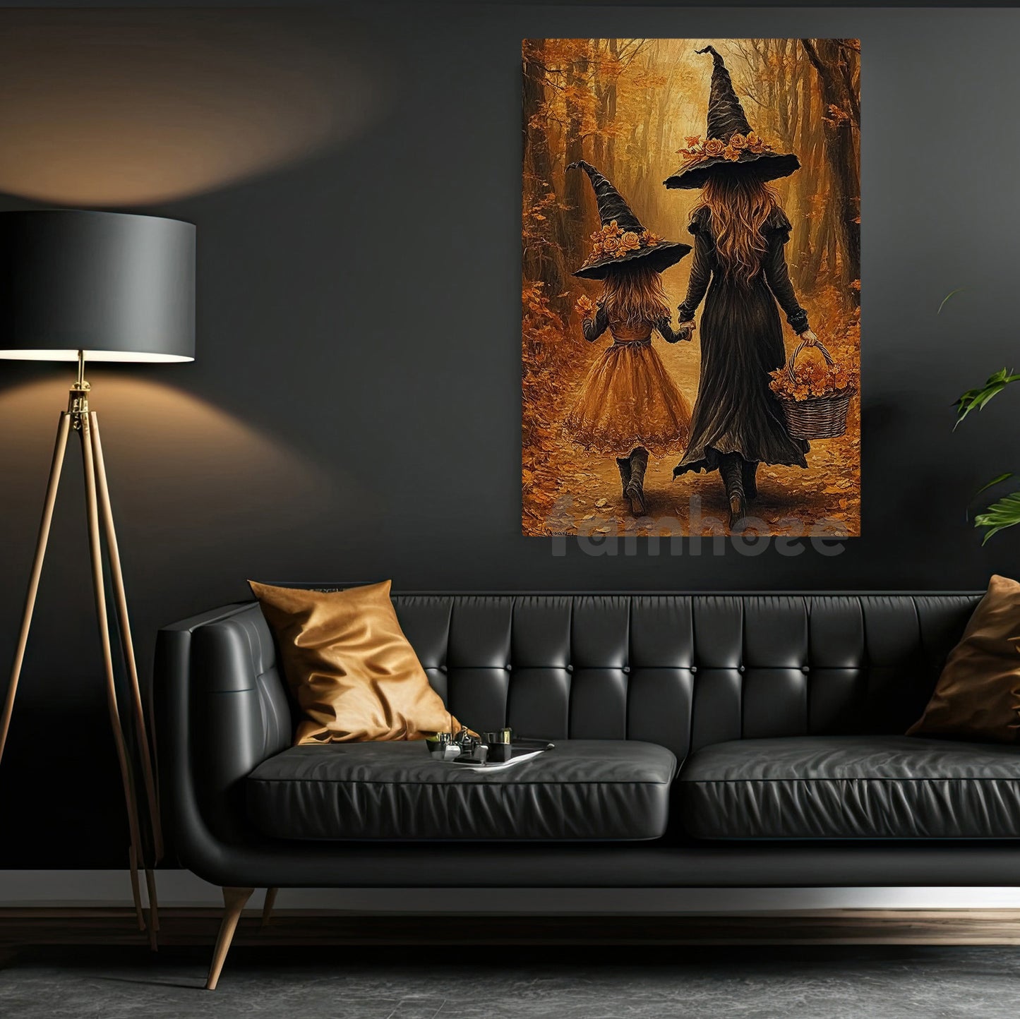 Halloween Witch Canvas Painting, Like Mother Like Witch Wall Art Decor Spooky Season Poster Gift For Witch Lover