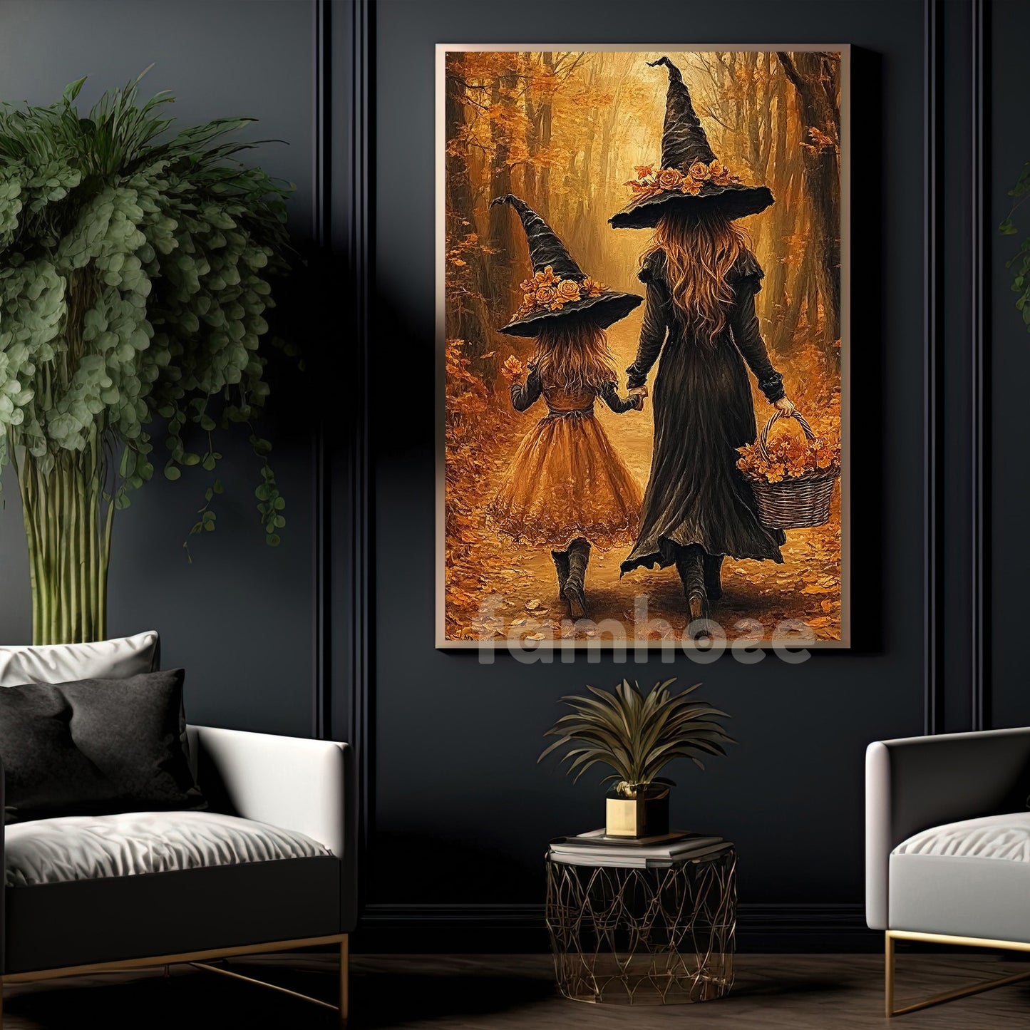 Halloween Witch Canvas Painting, Like Mother Like Witch Wall Art Decor Spooky Season Poster Gift For Witch Lover