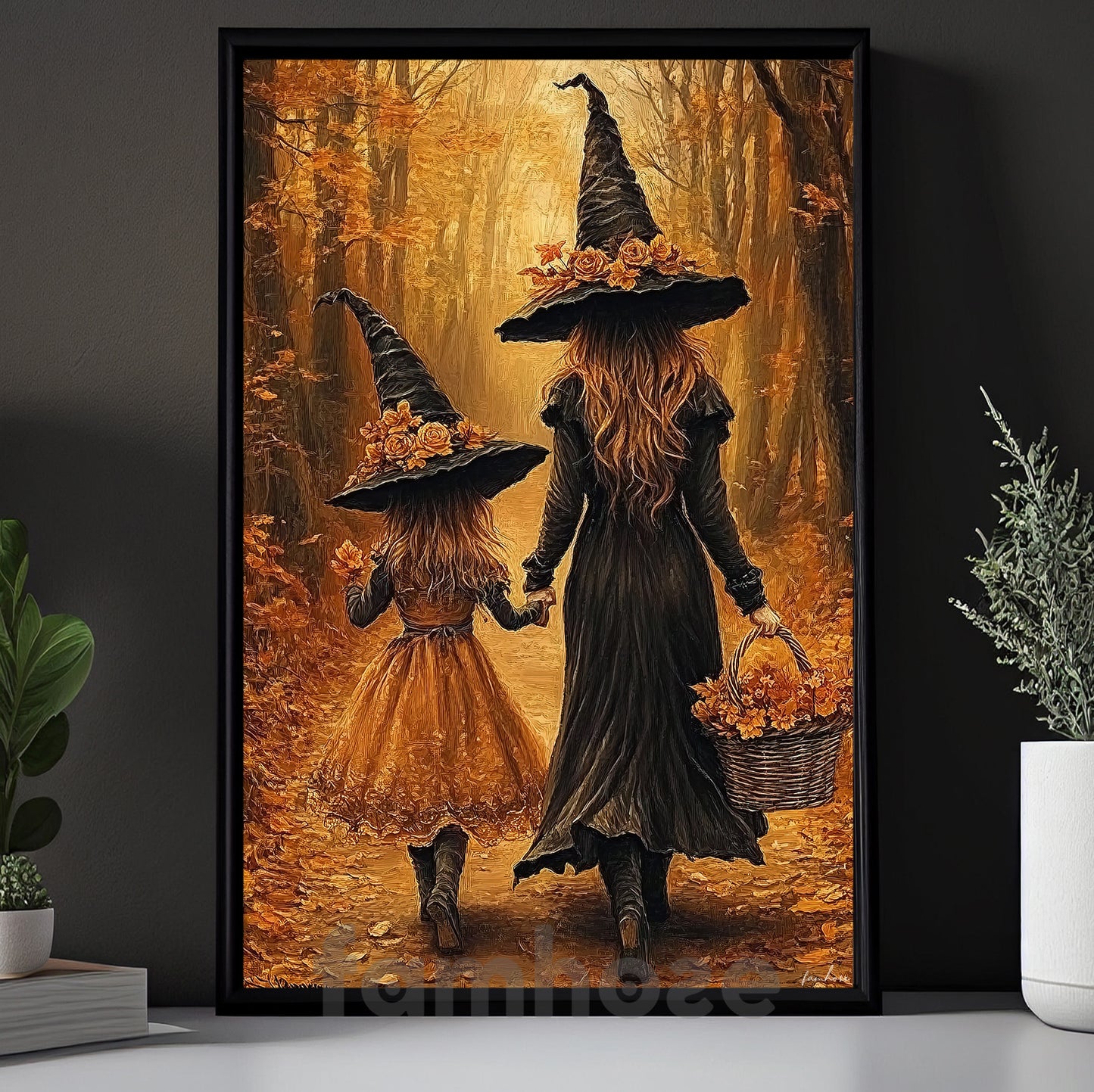 Halloween Witch Canvas Painting, Like Mother Like Witch Wall Art Decor Spooky Season Poster Gift For Witch Lover
