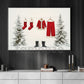 Funny Christmas Canvas Painting, Santa’s Outfit Drying In Winter Wall Art Decor, Xmas Poster Gift