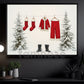 Funny Christmas Canvas Painting, Santa’s Outfit Drying In Winter Wall Art Decor, Xmas Poster Gift