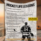 Cool Personalized Hockey Boy Fleece Blanket, Hockey Life Lessons Sport Woven Blanket, Cool Sherpa Blanket Gift For Hockey Lovers