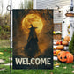 A Witch's Journey, Halloween Garden Flag & House Flag, Witch Outdoor Decor, Spooky Yard Decor Gift For Witch Lovers