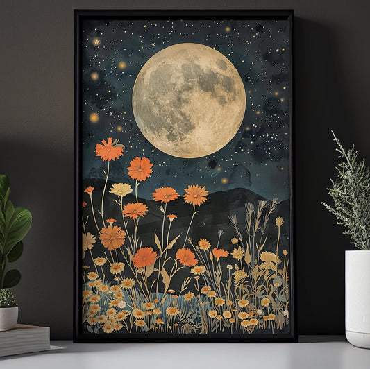 Floral Nightscape, Whispers Canvas Painting, Modern Wall Art Decor, Poster Gift For Landscapes Lovers