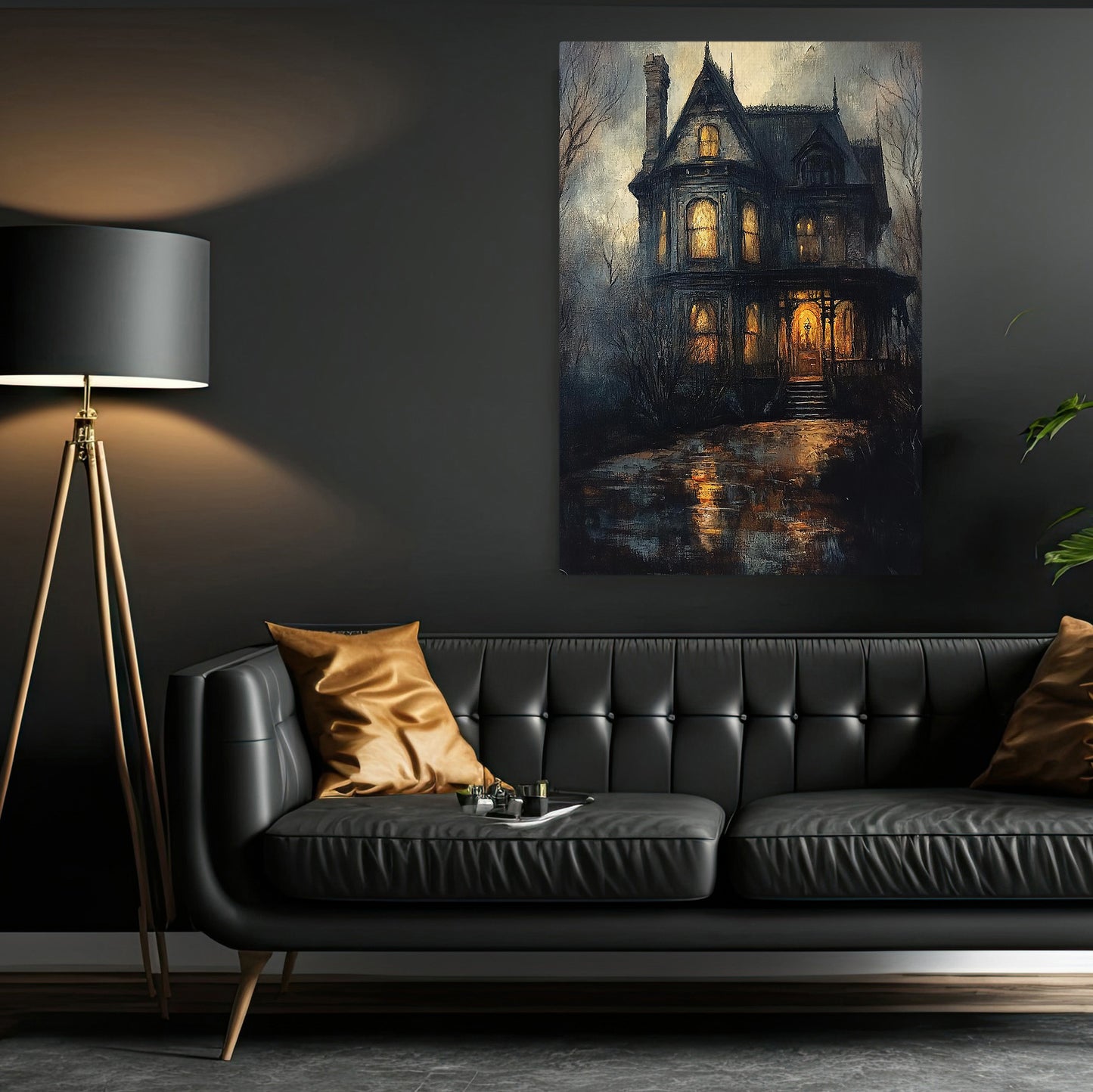 Whispers From The Old Mansion, Mystery Canvas Painting, Spooky Season Wall Art Decor, Halloween Poster Gift For Old House Lovers