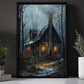 Enchanted Winter Eve, Mystery Canvas Painting, Spooky Season Wall Art Decor, Halloween Poster Gift For House Lovers