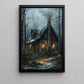 Enchanted Winter Eve, Mystery Canvas Painting, Spooky Season Wall Art Decor, Halloween Poster Gift For House Lovers