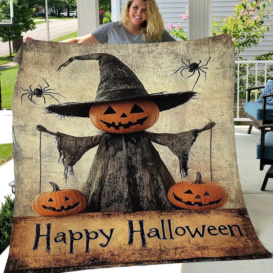 Happy Halloween, Witches Fleece Blanket - Sherpa Blanket, Halloween Blanket Gift For Witch Lovers