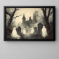 Haunting The Hollows, Ghost Canvas Painting, Spooky Season Wall Art Decor, Halloween Poster Gift For Ghost Lovers