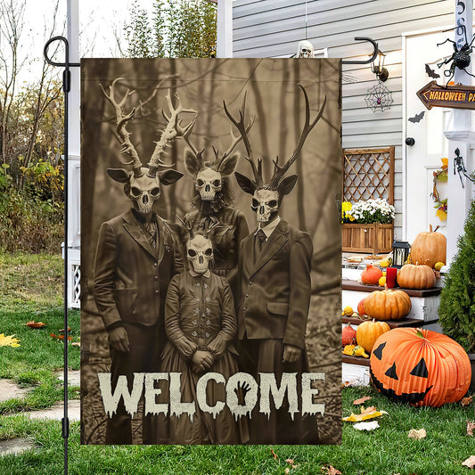 Welcome, Halloween Garden Flag & House Flag, Witch Outdoor Decor, Spooky Yard Decor Gift For Witch Lovers