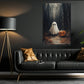 Halloween Boo & Pumpkin Canvas Painting, A Quiet Walk With Pumpkin Jack Wall Art Decor, Spooky Season Poster Gift For Ghost Lover