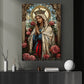 Virgin Mary Stained Glass Canvas Painting, Holy Mother Mary Wall Art Decor, Poster Gift To Decor House Or Office