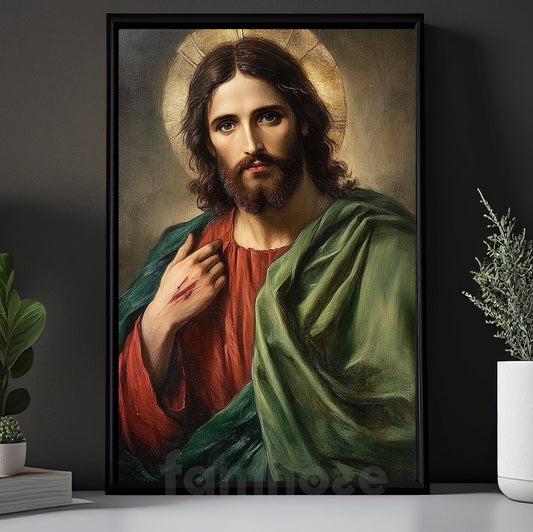 Jesus Canvas Painting, Sacred Heart Of Jesus Wall Art Decor, Poster Gift For Jesus Lovers