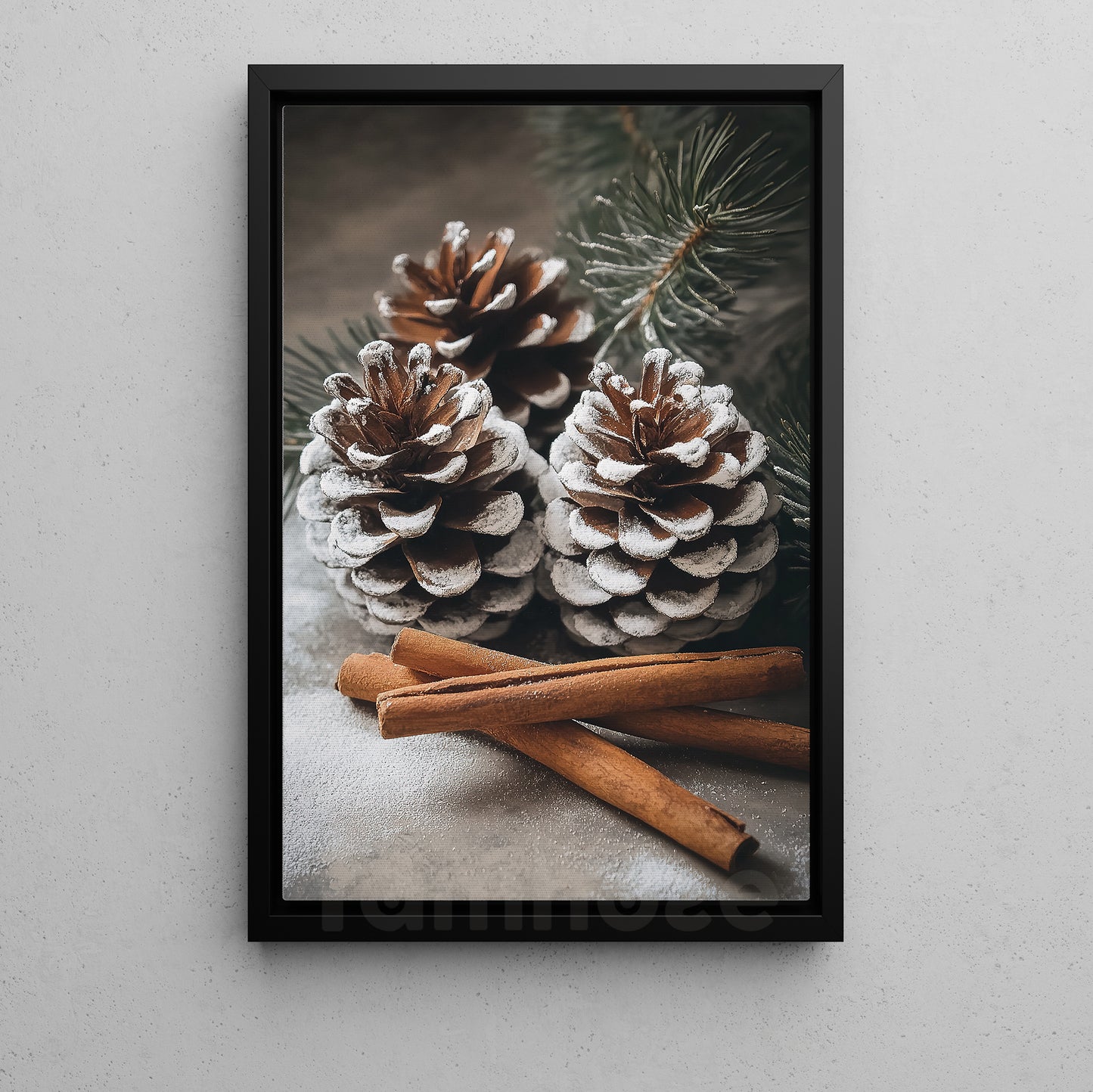Christmas Canvas Painting, Nature's Winter Touch Wall Art Decor, Xmas Poster Gift