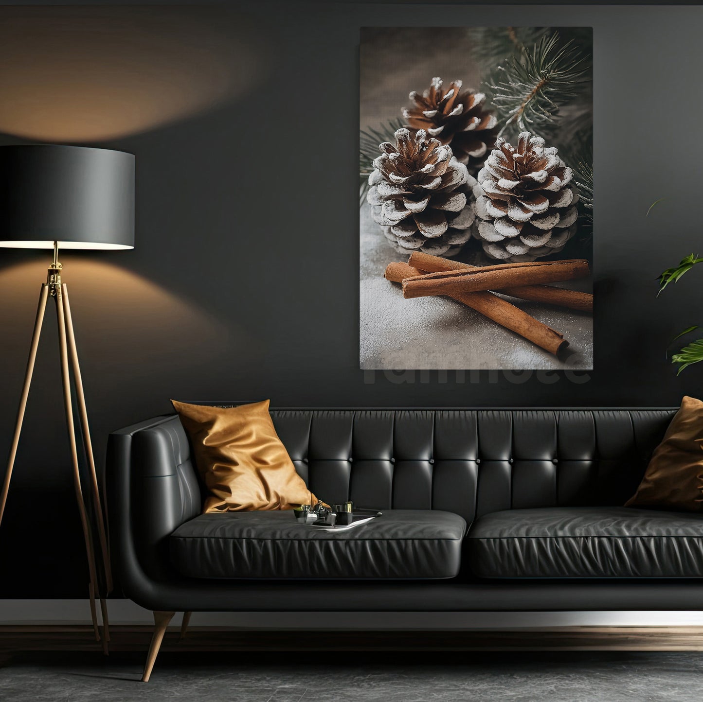Christmas Canvas Painting, Nature's Winter Touch Wall Art Decor, Xmas Poster Gift