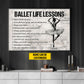 Ballet Life Lessons, Personalized Motivational Ballet Girl Canvas Painting, Inspirational Quotes Wall Art Decor, Poster Gift For Ballet Lovers