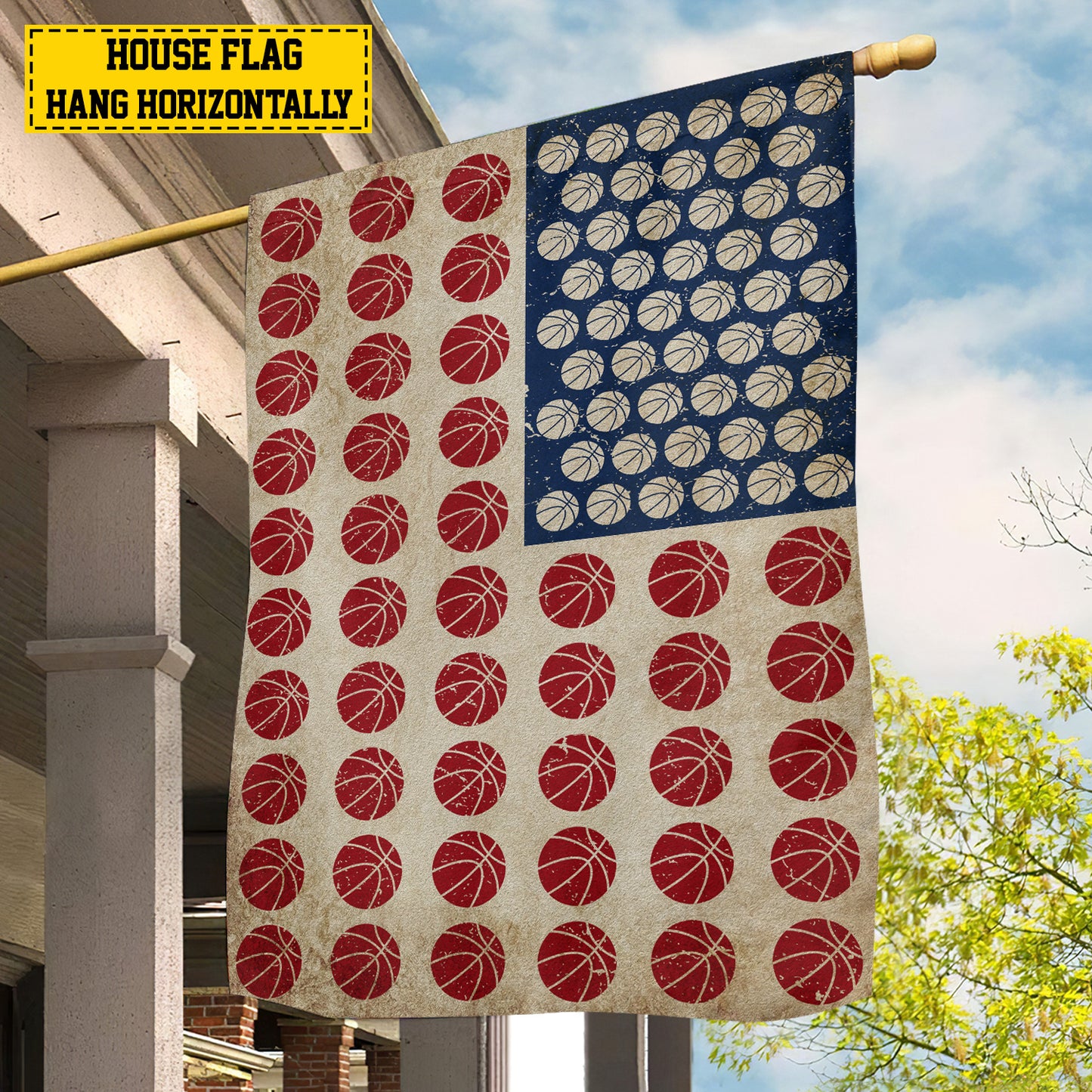 July 4th Basketball American Garden Flag House Flag, Independence Day Patriotic Basketball USA Yard Flag Gift For Basketball Lovers