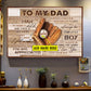 Personalized Father's Day Baseball Poster/Canvas, To My Dad Not Easy For A Man To Raise A Child Canvas Wall Art, Gift For Baseball Lovers