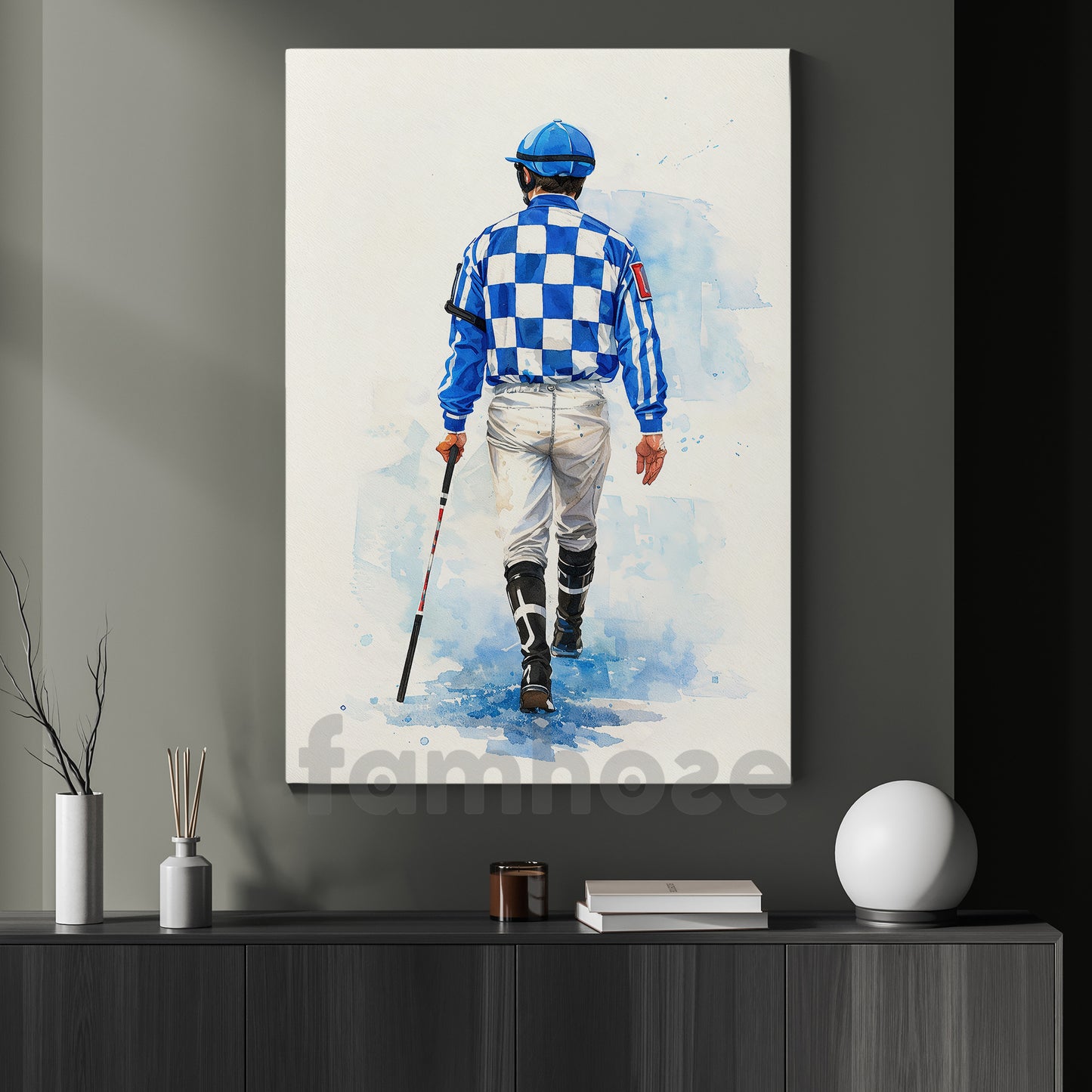 Secretariat Jockey Canvas Painting, Recognition For A Jockey Wall Art Decor, Poster Gift For Horse Racing Lovers