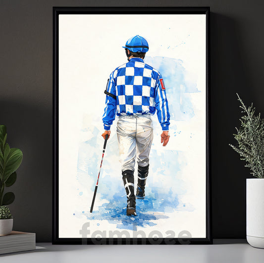 Secretariat Jockey Canvas Painting, Recognition For A Jockey Wall Art Decor, Poster Gift For Horse Racing Lovers