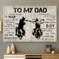 Father's Day Biker Poster/Canvas, To My Dad Always Be Your Little Boy Canvas Wall Art, Gift For Motorcycle Lovers